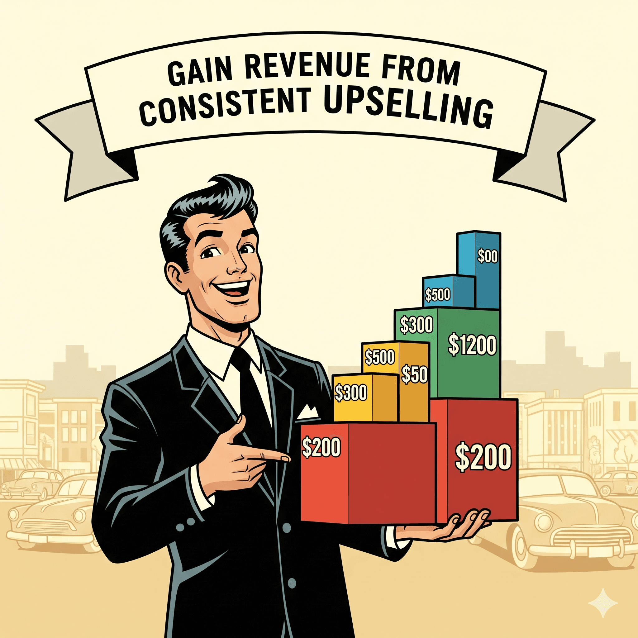 Gain revenue from consistent upselling illustration